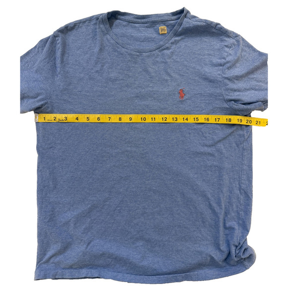 Ralph Lauren Polo Shirt Mens Large Blue Red Pony Classic Crewneck Tee Casual - Picture 5 of 6